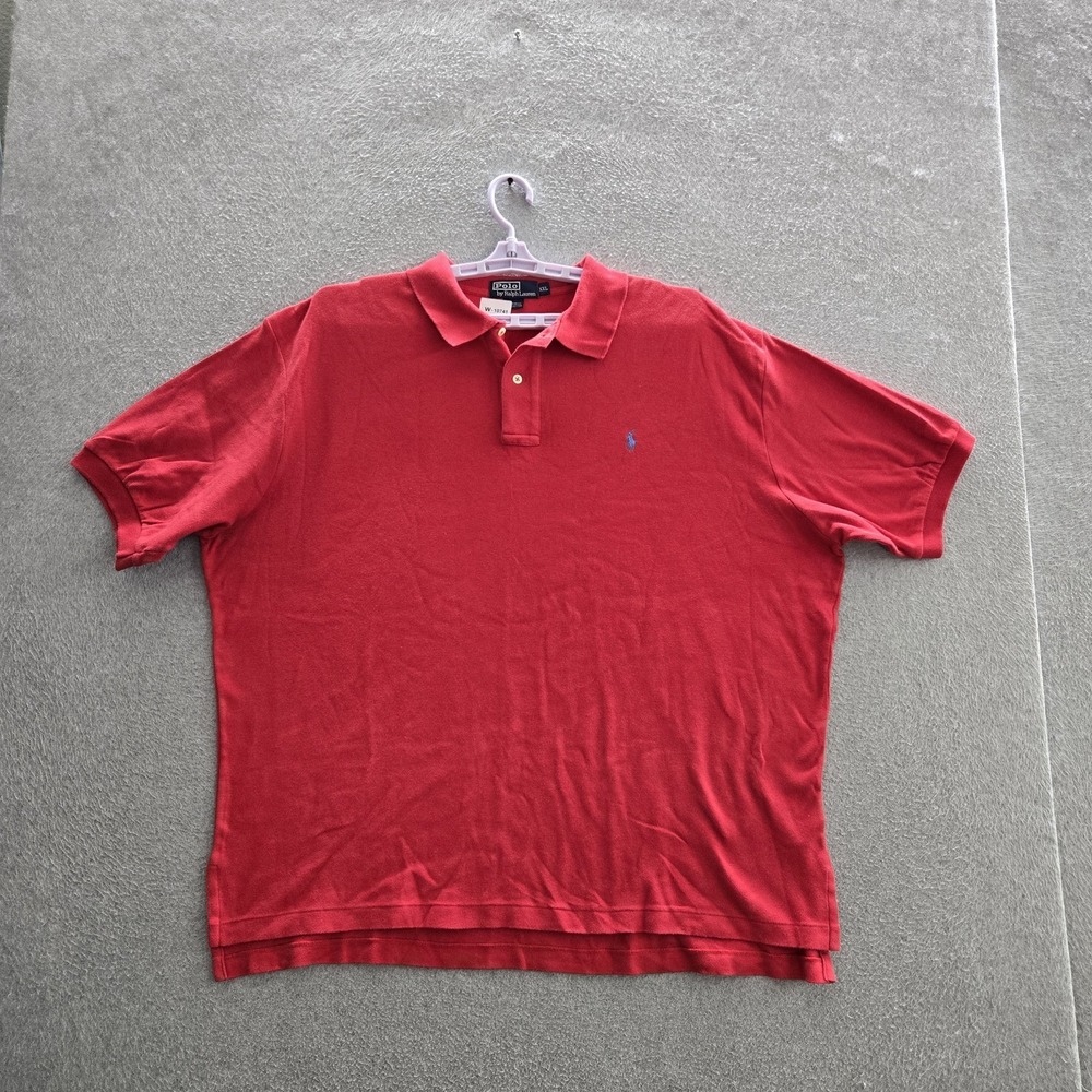 Polo By Ralph Lauren Men Polo XXL Red Embroidered Logo Button Short Sleeve
